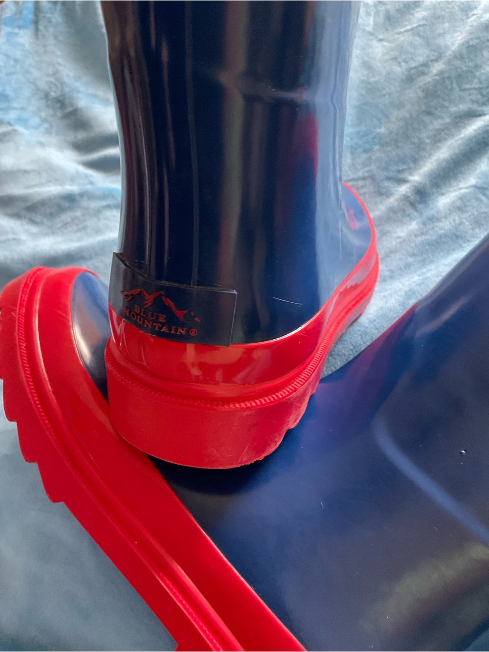 Blue Mountain Kids' Navy and Red Rain Boots